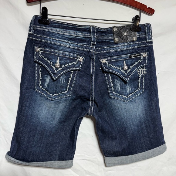 NWT MISS ME BOYFRIEND BERMUDAWomen's Blue Denim Shorts (2an) - Picture 2 of 4